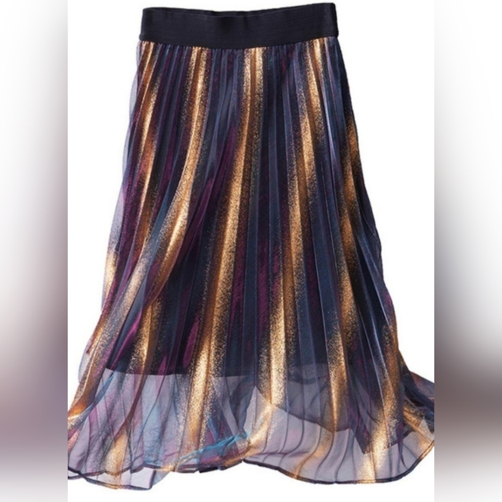 WD.NY Elegant Multicolor Pleated Skirt NEW LARGE.
